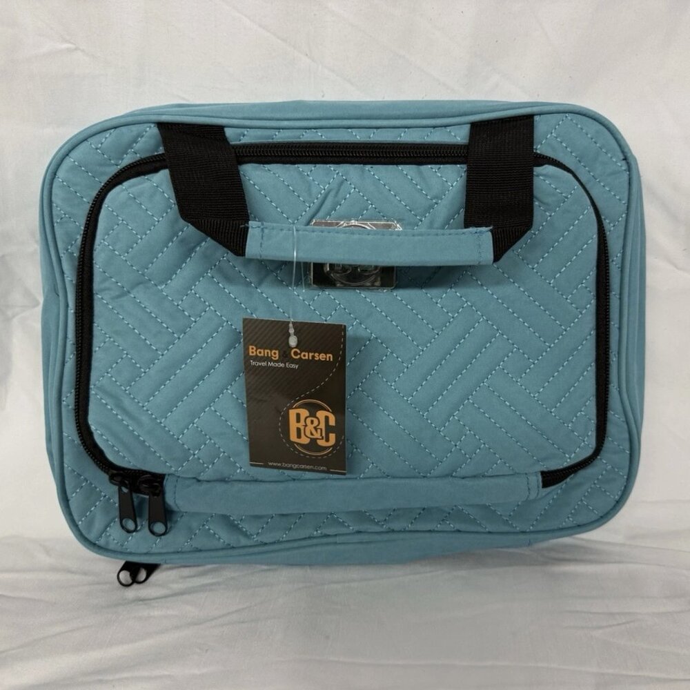 Bang & Carsen Teal Travel Bag Cosmetic and Jewelry Organizer with Hook